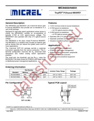 MIC94031YM4 TR datasheet  